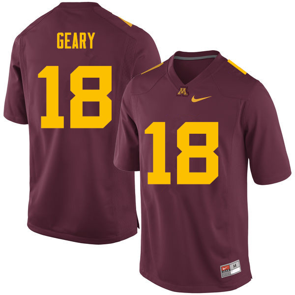 Men #18 Clay Geary Minnesota Golden Gophers College Football Jerseys Sale-Maroon